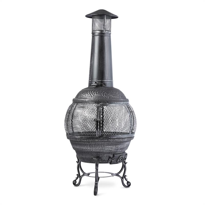 Blumfeldt Flavius, záhradný krb, liatina, 140 cm, strieborný – Obrázok 3