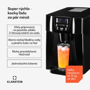 Klarstein Ice Volcano 2 G, výrobník ľadu, 12 kg/24 h, zariadenie na výrobu ľadu, LED, čierny