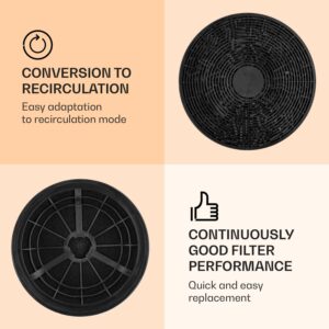 Filter s aktívnym uhlím, pre digestory Klarstein, ø 17,5 cm, 2 kusy, náhradný filter, príslušenstvo