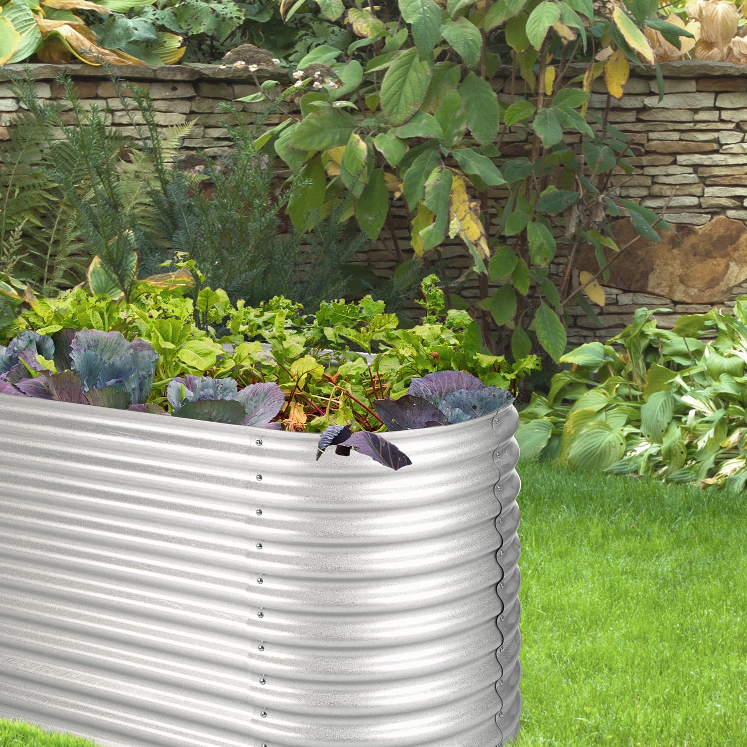 Blumfeldt High Grow, vyvýšený záhon, 2.0 m, pozinkovaný hliník, strieborný – Obrázok 2