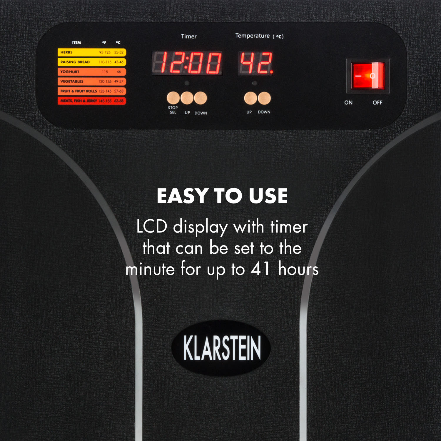 Klarstein Fruit Jerky 14, sušička ovocia, 1000 W, 30-70 °C, 14 poschodí, LCD displej – Obrázok 2