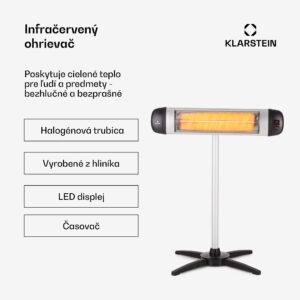 Blumfeldt Rising Sun, infračervený ohrievač, 2500 W, výškovo nastaviteľný, hliník