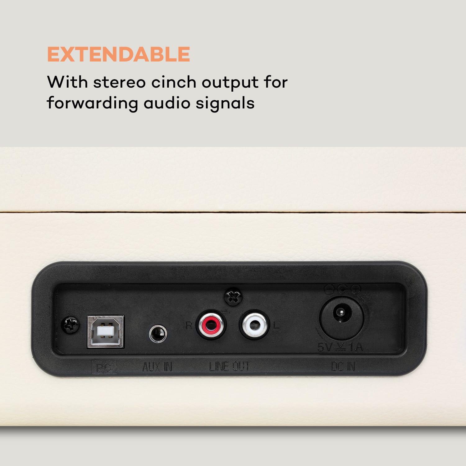 Auna Nostalgy by Peggy Sue retro gramofón platne USB AUX krémová/vzhľad mosadze – Obrázok 2