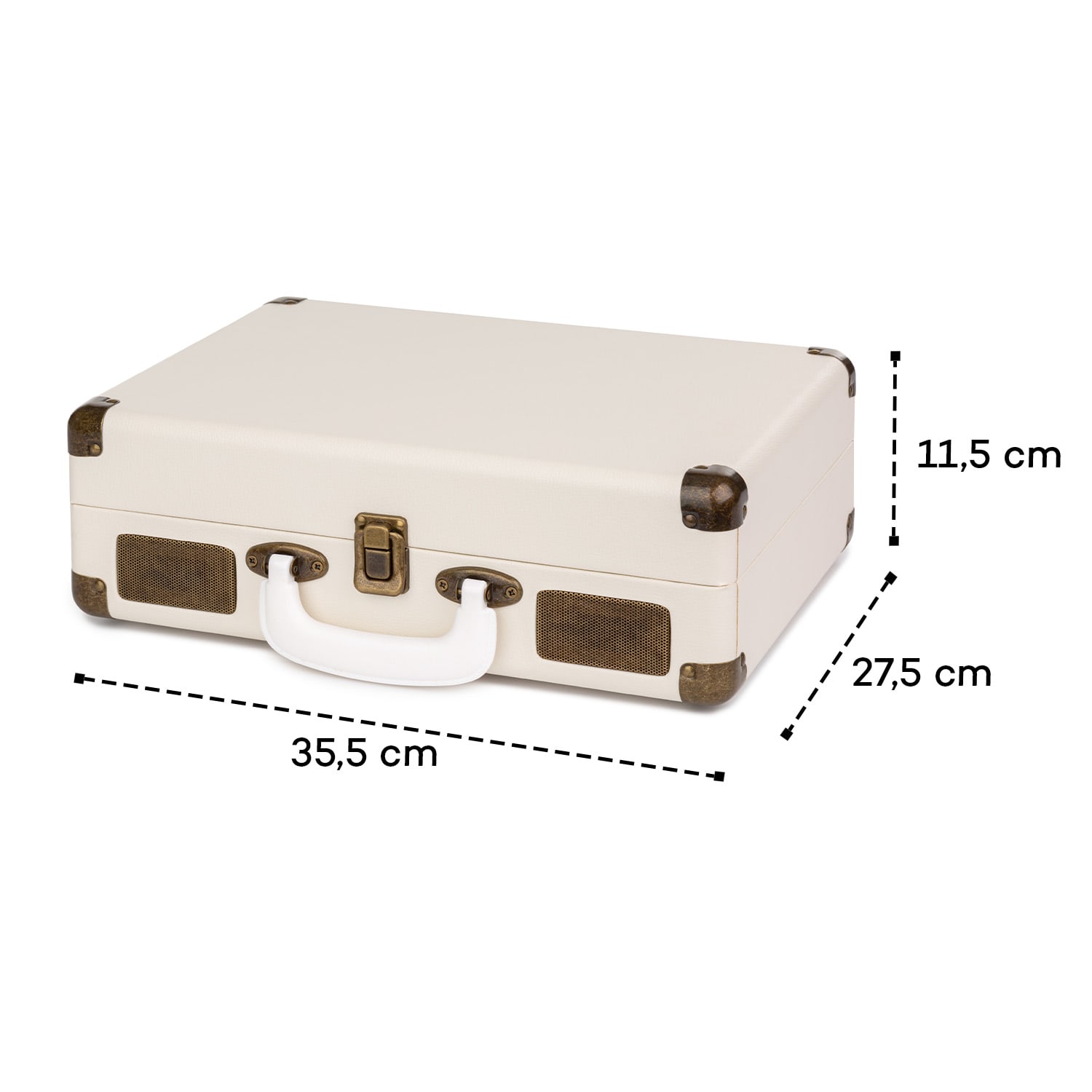 Auna Nostalgy by Peggy Sue retro gramofón platne USB AUX krémová/vzhľad mosadze – Obrázok 5