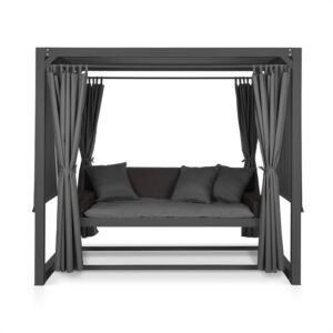 Blumfeldt Eremitage, luxusná záhradná hojdačka, 236 x 180 x 210 cm, tmavosivá/čierna