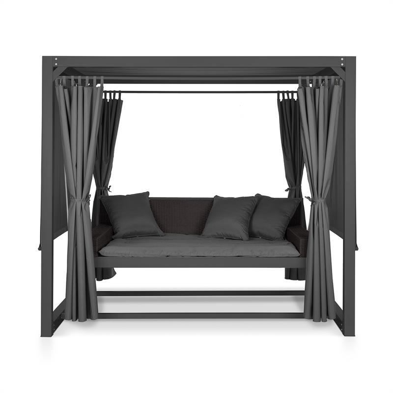 Blumfeldt Eremitage, luxusná záhradná hojdačka, 236 x 180 x 210 cm, tmavosivá/čierna