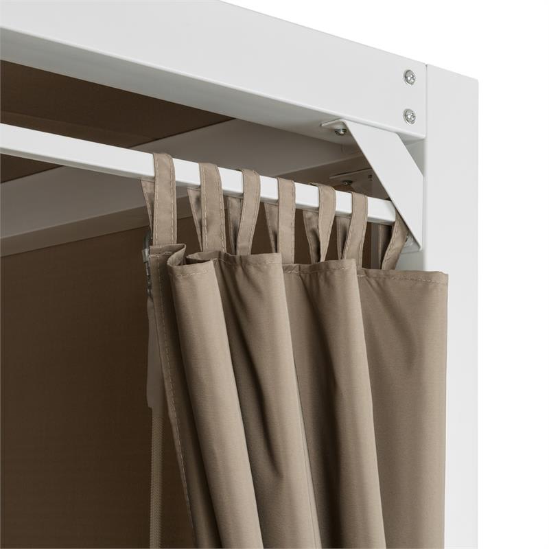 Blumfeldt Eremitage, luxusná záhradná hojdačka, 236 x 180 x 210 cm, biela/hnedosivá – Obrázok 3