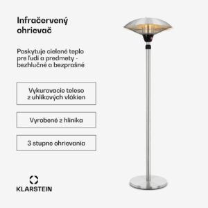 Blumfeldt Heat Guard, infračervený sálavý ohrievač, 2100 W, IP44, výškovo nastaviteľný, IR ComfortHeat