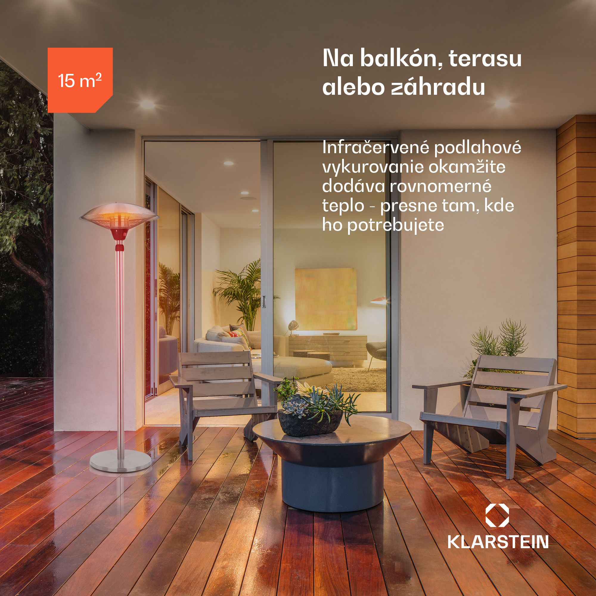 Blumfeldt Heat Guard, infračervený sálavý ohrievač, 2100 W, IP44, výškovo nastaviteľný, IR ComfortHeat – Obrázok 2