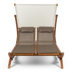 Blumfeldt Sonnendeck, dvojité lehátko, nastaviteľná strieška proti slnku, vankúše, biele