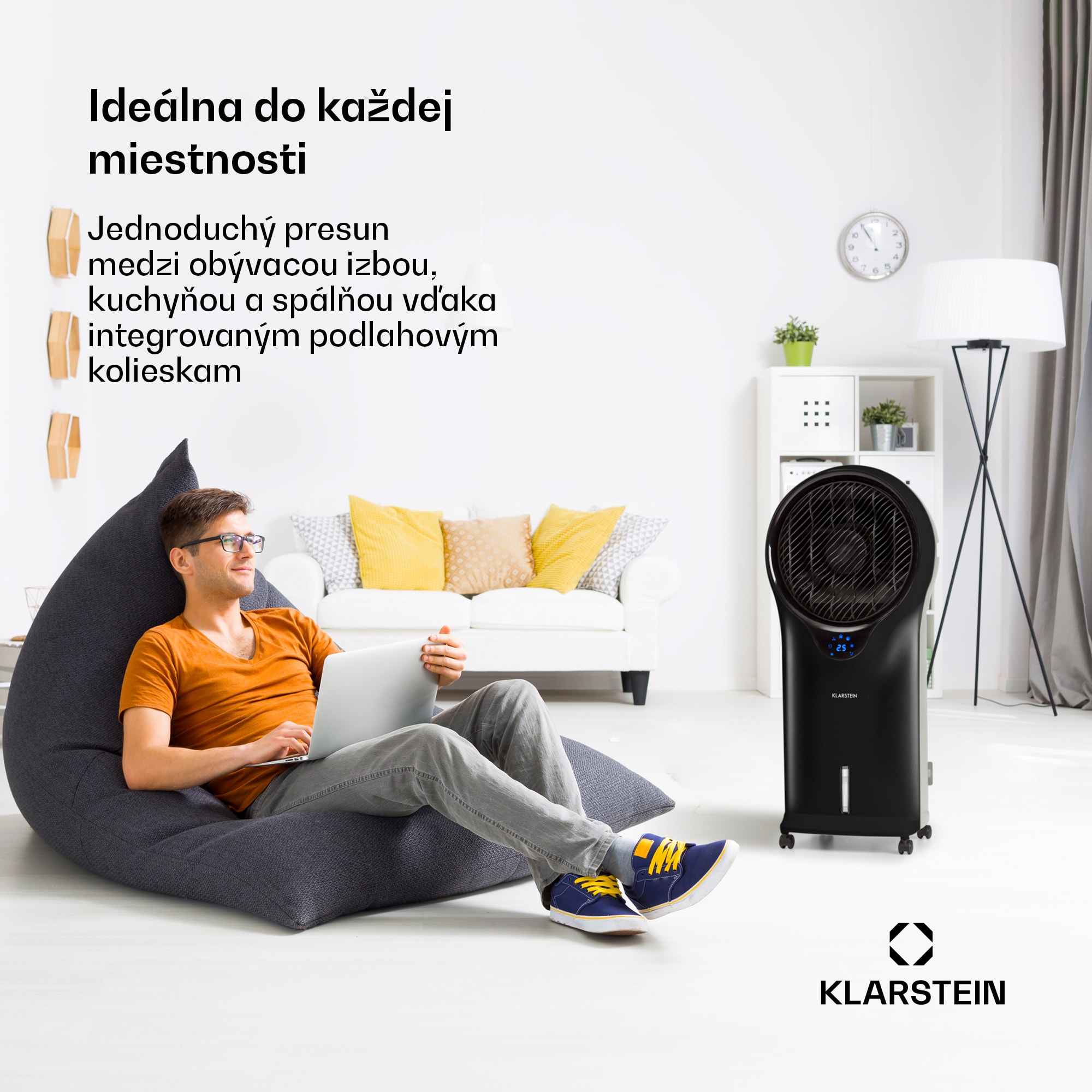 Klarstein Whirlwind, 3 v 1 ochladzovač vzduchu, ventilátor, zvlhčovač vzduchu, 110 W, 5,5 l, čierny – Obrázok 3