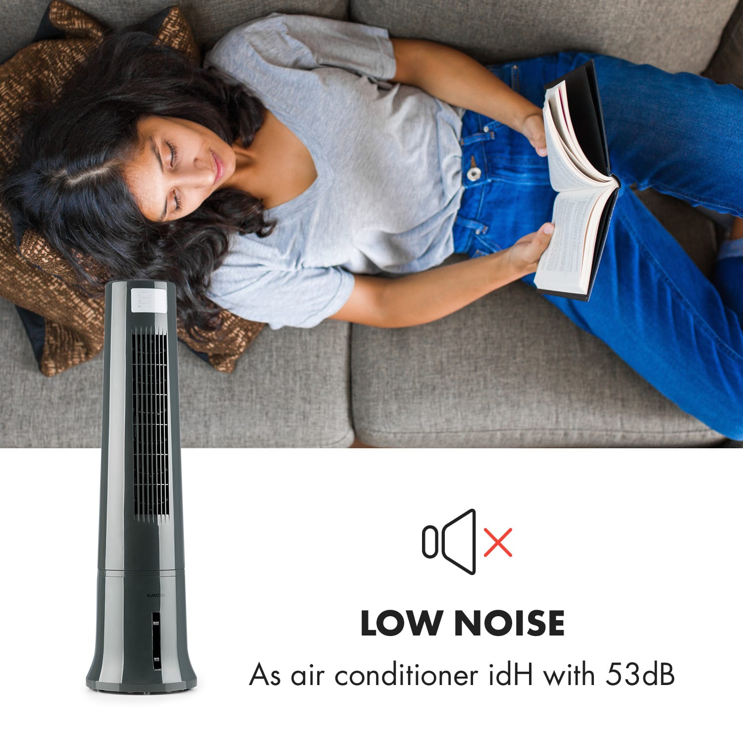 Klarstein Highrise, ochladzovač vzduchu, ventilátor, zvlhčovač vzduchu, 40 W, 2.5 l, chladiaci box – Obrázok 2