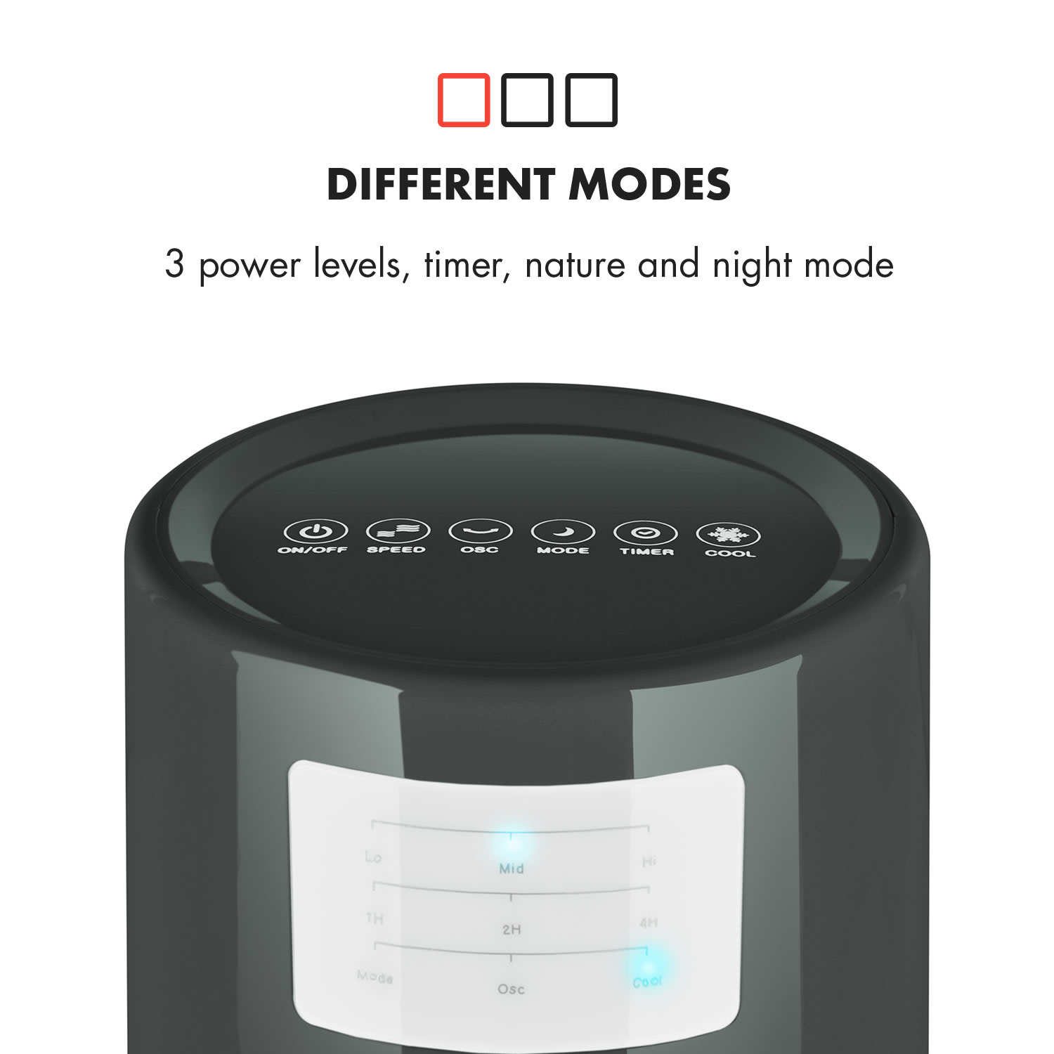 Klarstein Highrise, ochladzovač vzduchu, ventilátor, zvlhčovač vzduchu, 40 W, 2.5 l, chladiaci box – Obrázok 4