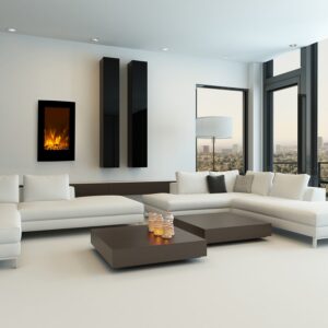 Klarstein Lausanne Vertical, elektrický krb, 2000 W, týždenný časovač, čierny