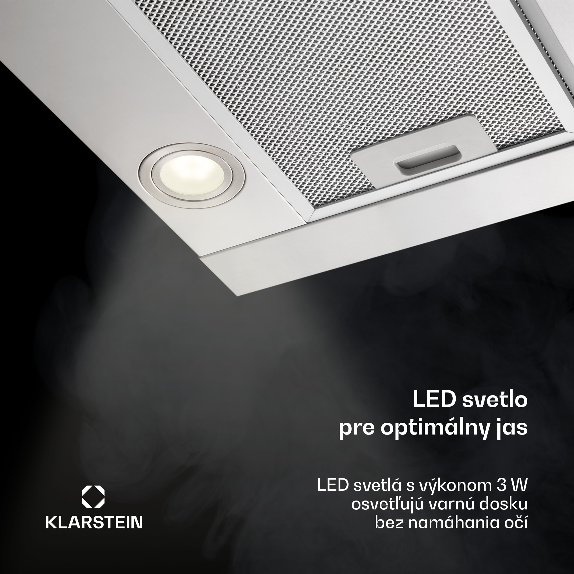 Klarstein Vinea, digestor, 60 cm, vstavaný, 610 m³/h, plochá konštrukcia, strieborný – Obrázok 4