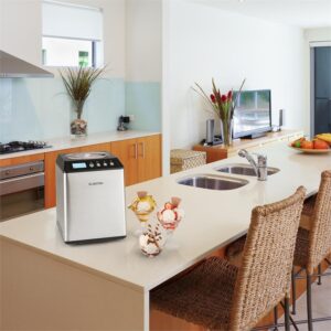 Klarstein Vanilly Sky Family, zmrzlinovač, výrobník zmrzliny a mrazeného jogurtu, 250 W, 2,5 l, strieborný