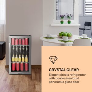 Klarstein Beersafe 4XL, chladnička, 124 l, 0-10°C, sklo, energet. trieda G, nehrdzavejúca oceľ