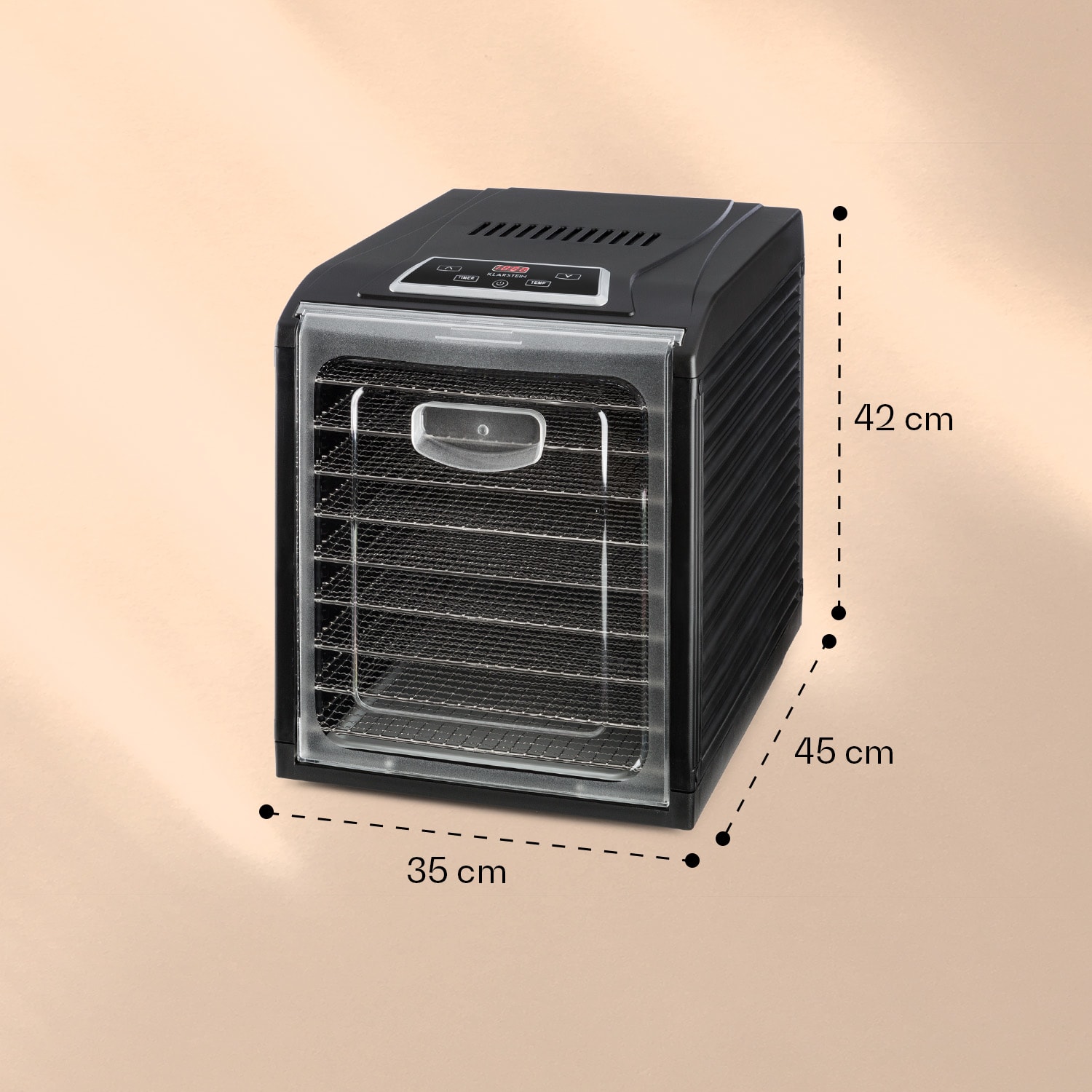 Klarstein Fruit Jerky Plus 9, sušička ovocia, 600-700 W, 35-70 °C, časovač, 9 poschodí – Obrázok 4