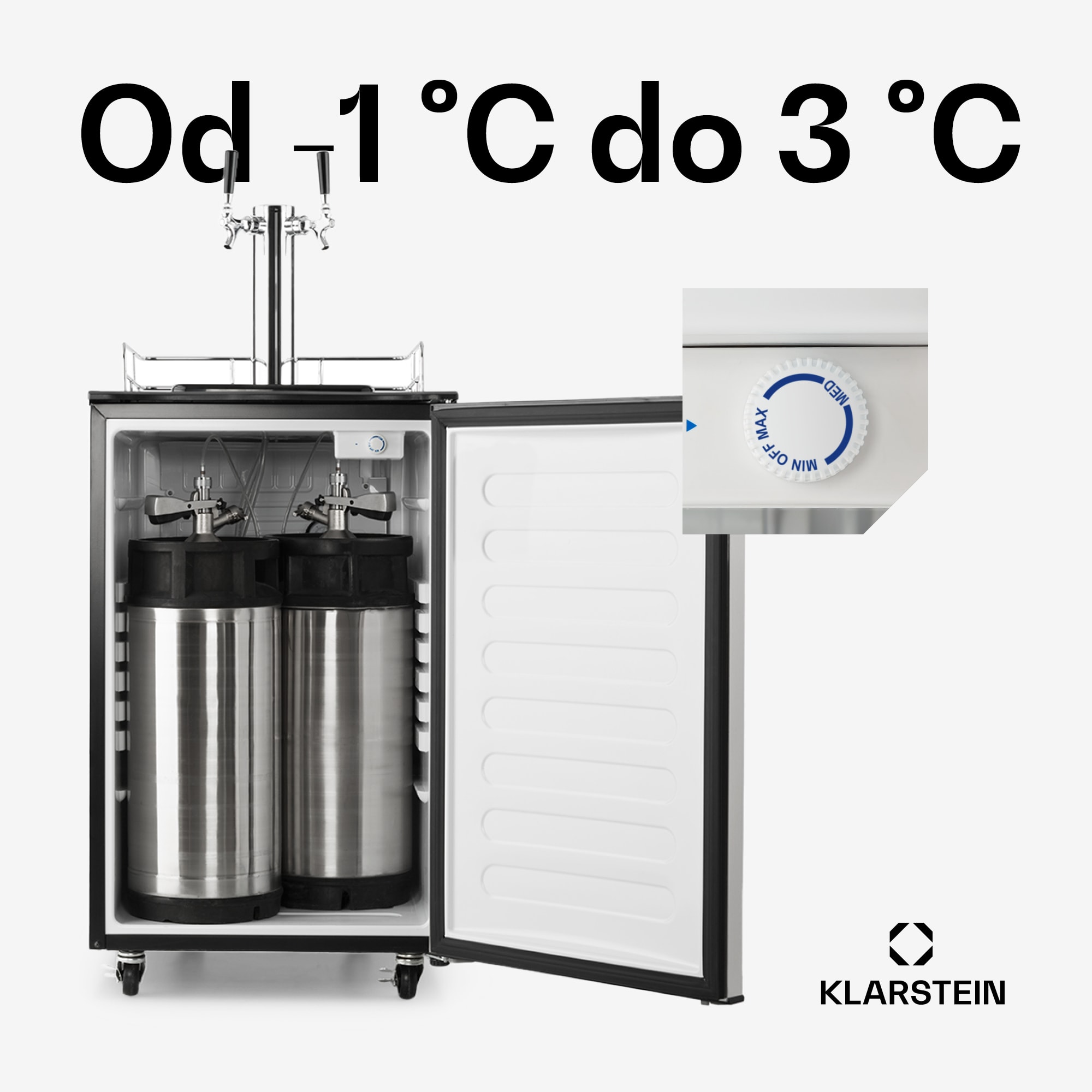 Klarstein Big Spender Double, chladnička na nápojový sud, sudy do 50 l – Obrázok 3