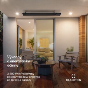 Blumfeldt Cosmic Beam Plus, infračervený terasový ohrievač, 2400 W, IP44, diaľkový ovládač, čierny