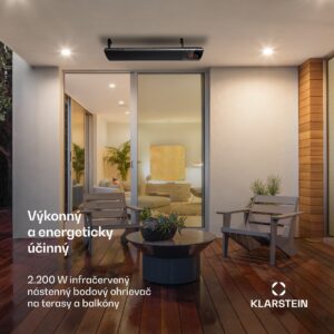 Blumfeldt CosmicBeam Ultra, infračervený ohrievač, 2200 W, IPX4, diaľkový ovládač, čierny