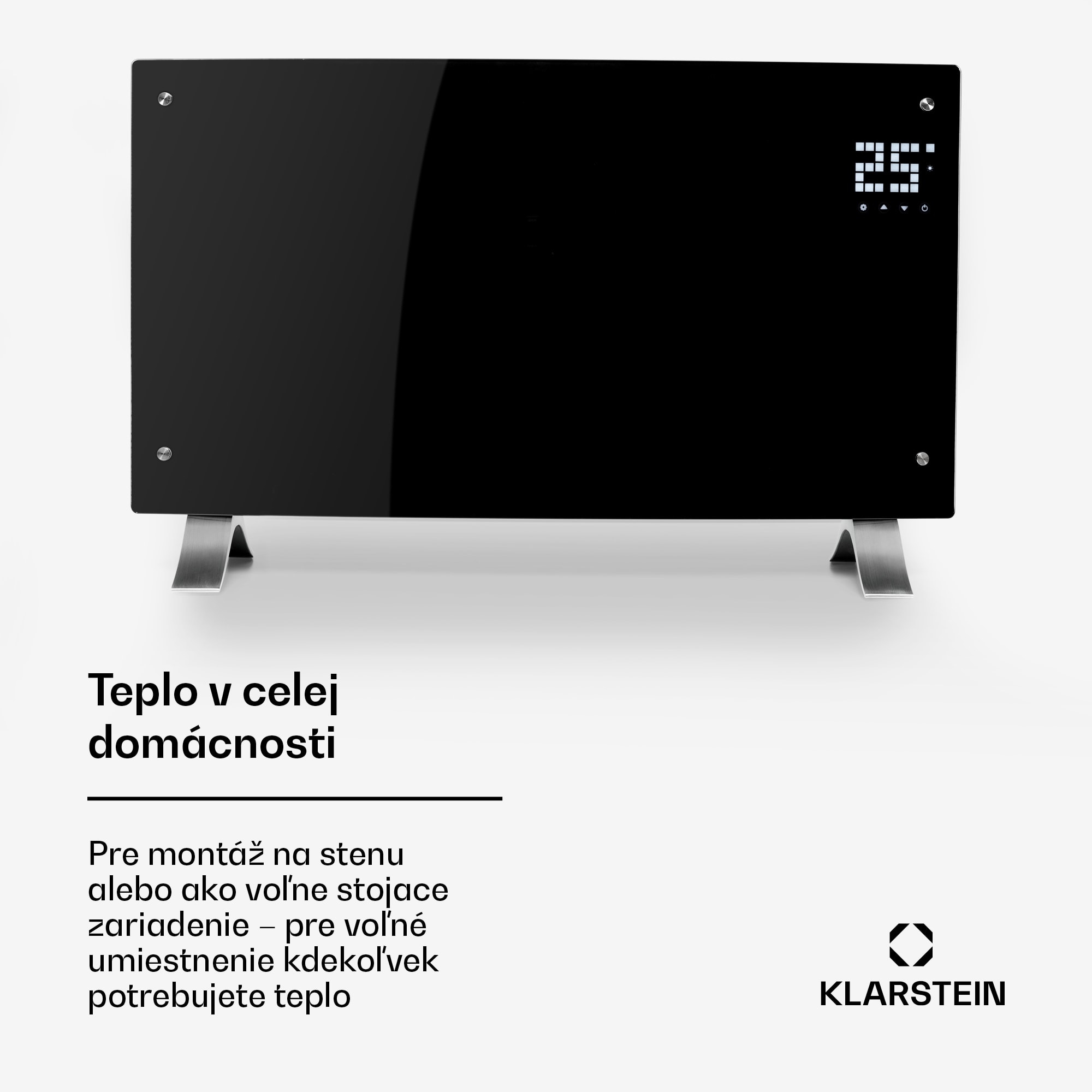 Klarstein Bornholm Curved, konvektor, 2000 W, termostat, časovač, čierny – Obrázok 3