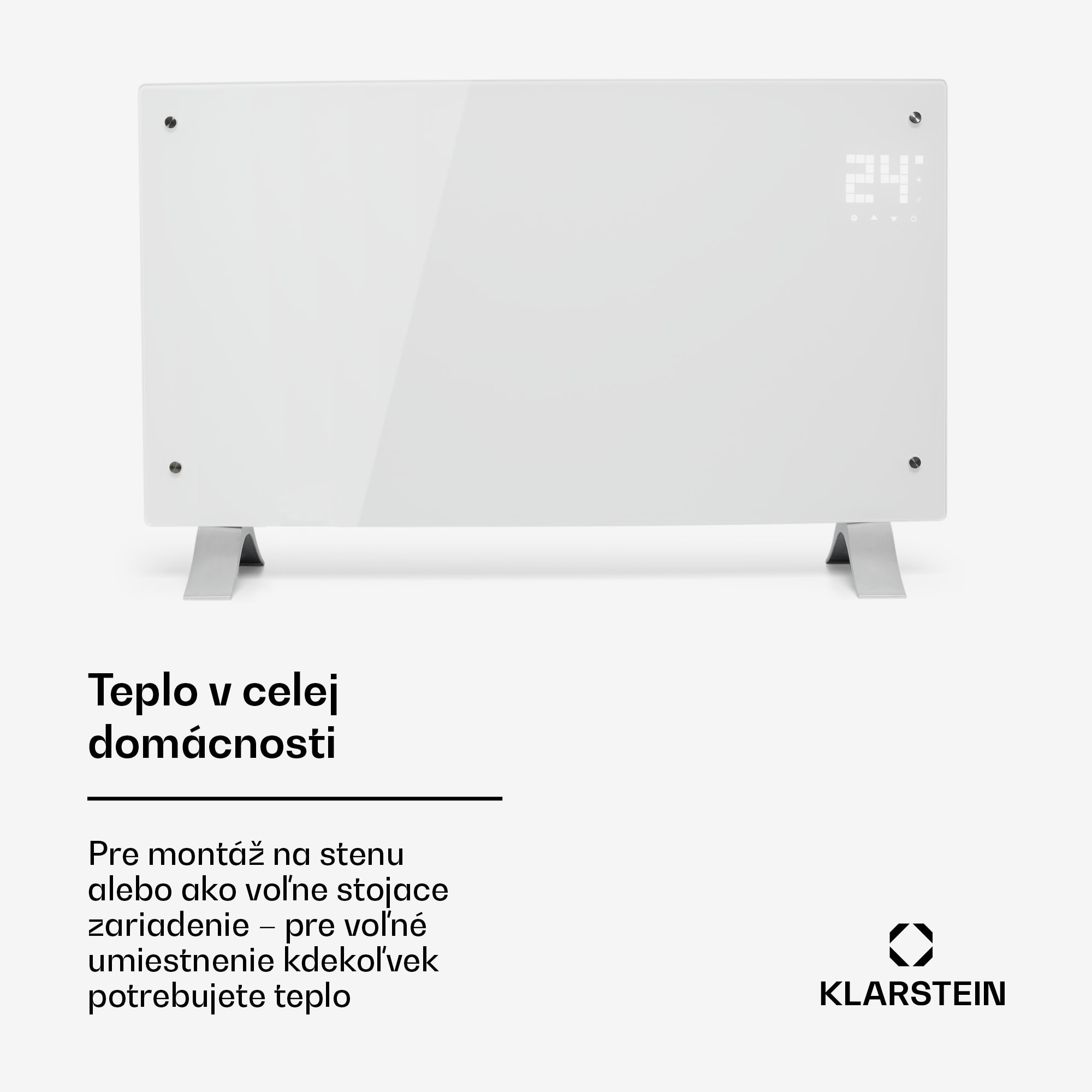 Klarstein Bornholm Curved, konvektor, 2000 W, termostat, časovač, biely – Obrázok 3