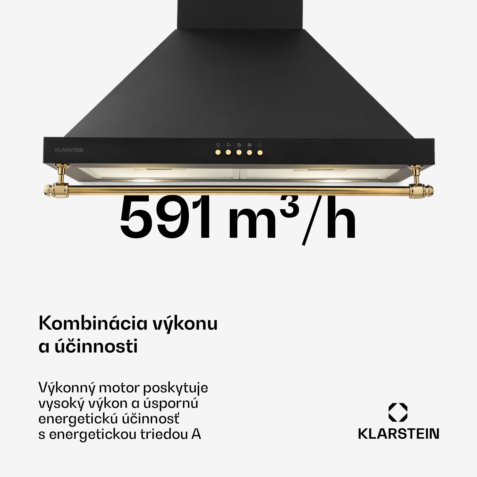 Klarstein Montblanc 60, digestor, 60 cm, nástenný, 610 m³/h, LED, lišta, čierny – Obrázok 3