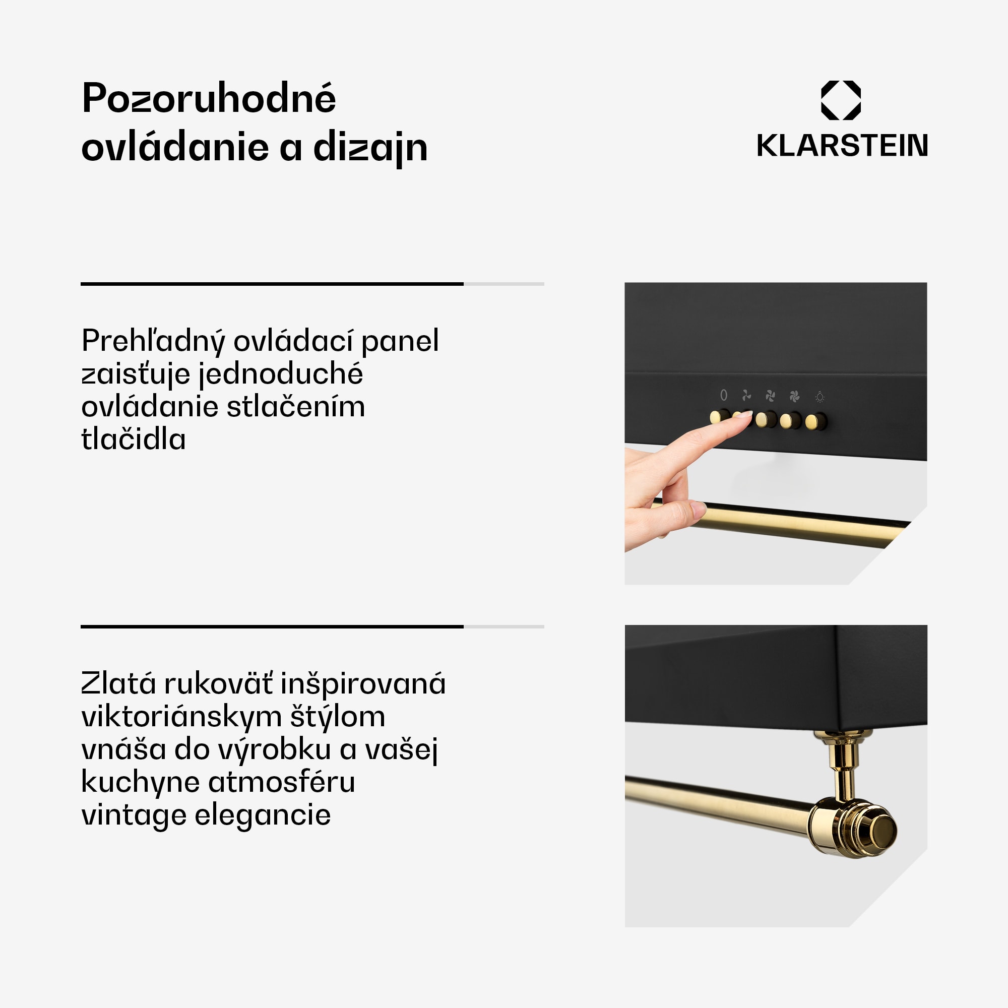 Klarstein Montblanc 60, digestor, 60 cm, nástenný, 610 m³/h, LED, lišta, čierny – Obrázok 4