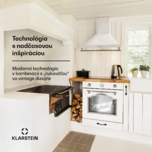 Klarstein Montblanc 60, digestor, 60 cm, nástenný, 610 m³/h, LED, lišta, biely