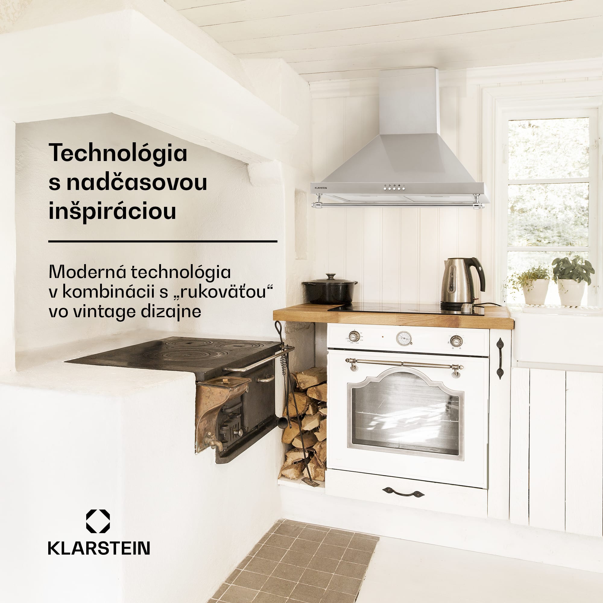 Klarstein Montblanc 60 odsávač pár 599 m³/h 165W 2x1,5W LED zábradlie