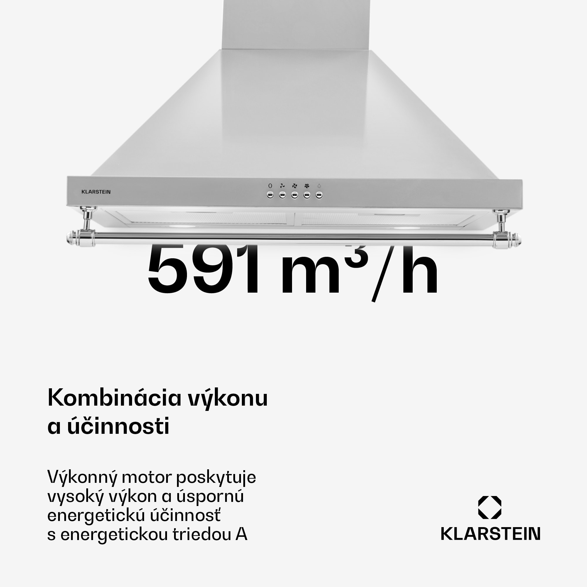 Klarstein Montblanc 60 odsávač pár 599 m³/h 165W 2x1,5W LED zábradlie – Obrázok 3