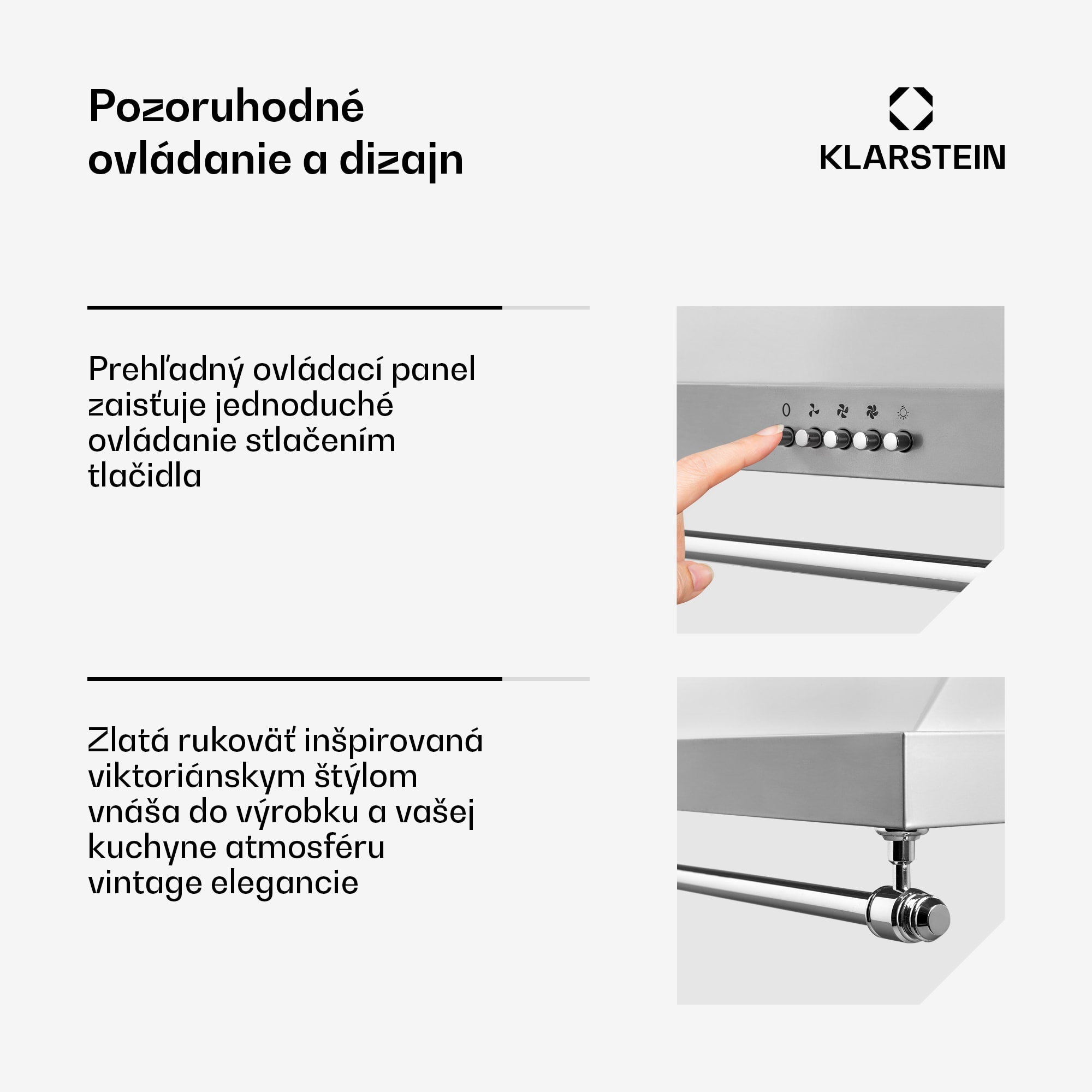Klarstein Montblanc 60 odsávač pár 599 m³/h 165W 2x1,5W LED zábradlie – Obrázok 4