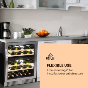 Klarstein Vinovilla Duo43, dvojzónová vinotéka, 129 l, 43 fliaš, 3-farebné LED osvetlenie, sklenené dvere