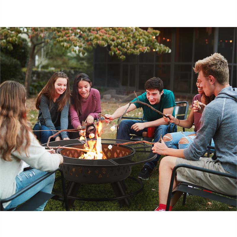 Blumfeldt Rosario, ohnisko 3 v 1, Ø 120 cm, Ø 70 cm gril, stolová doska, oceľ