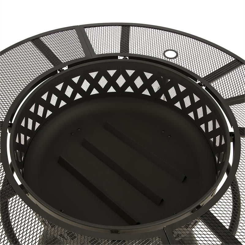 Blumfeldt Rosario, ohnisko 3 v 1, Ø 120 cm, Ø 70 cm gril, stolová doska, oceľ – Obrázok 4