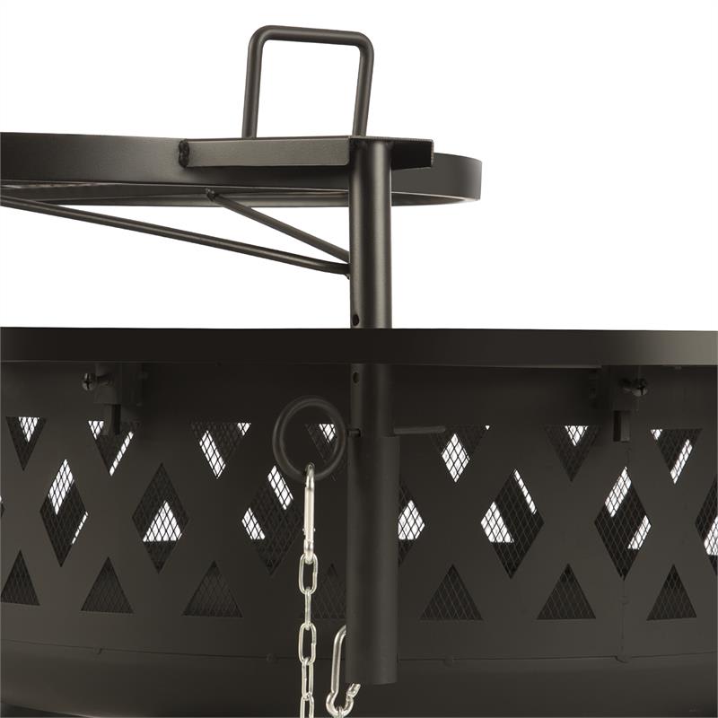 Blumfeldt Rosario, ohnisko 3 v 1, Ø 120 cm, Ø 70 cm gril, stolová doska, oceľ – Obrázok 5