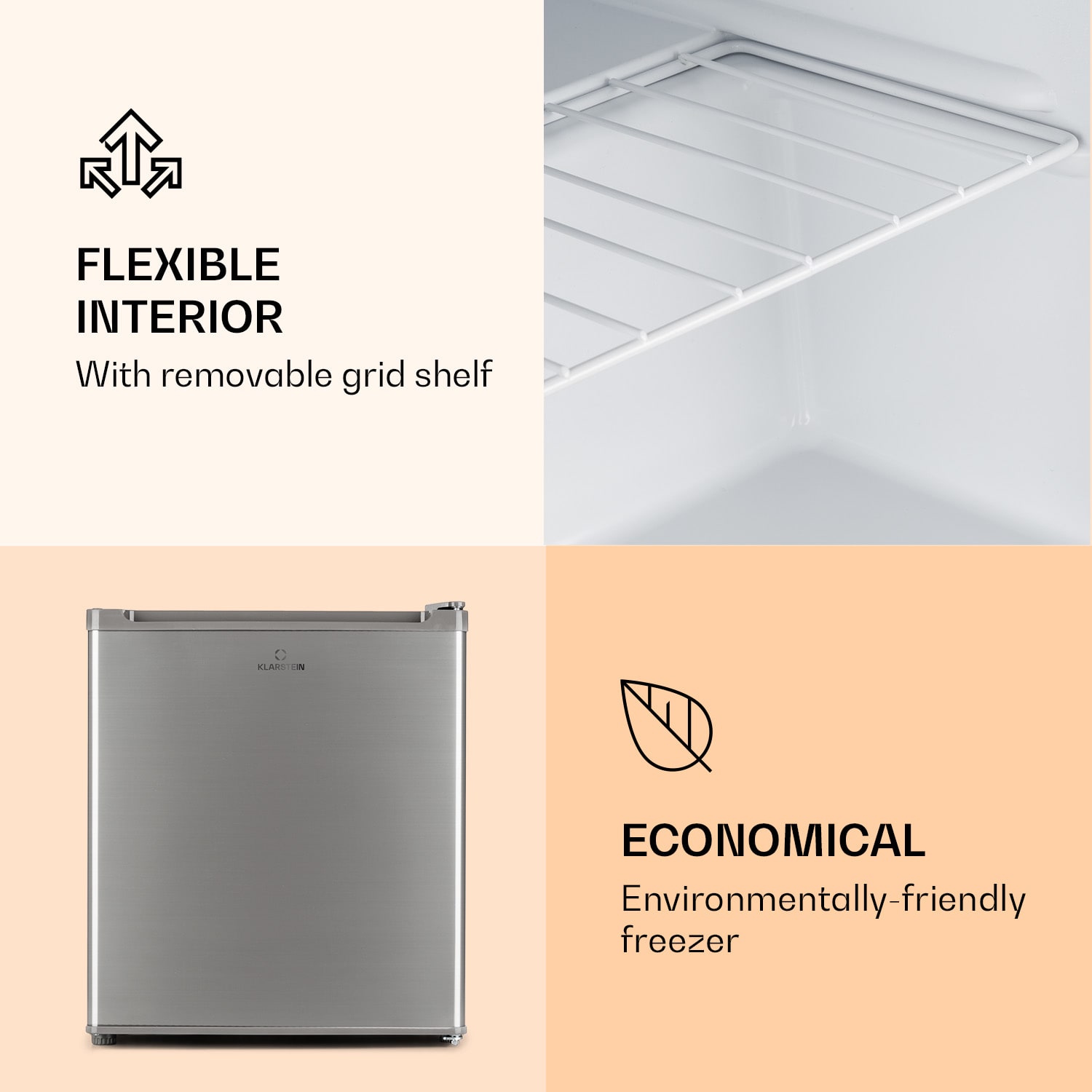 Klarstein Garfield Eco E, mraznička, 33 l, 4 hviezdičky, kompaktná, strieborná – Obrázok 4