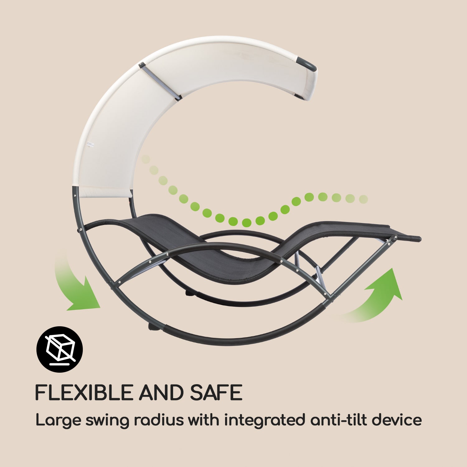 Blumfeldt The Big Easy, hojdacie ležadlo, nepremokavé, 350 kg max., UV ochrana, čierne – Obrázok 2