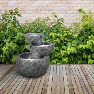 Blumfeldt Murach, solárna kaskádová fontána, akumulátorová prevádzka, 2 W, solárny panel, 3x LED