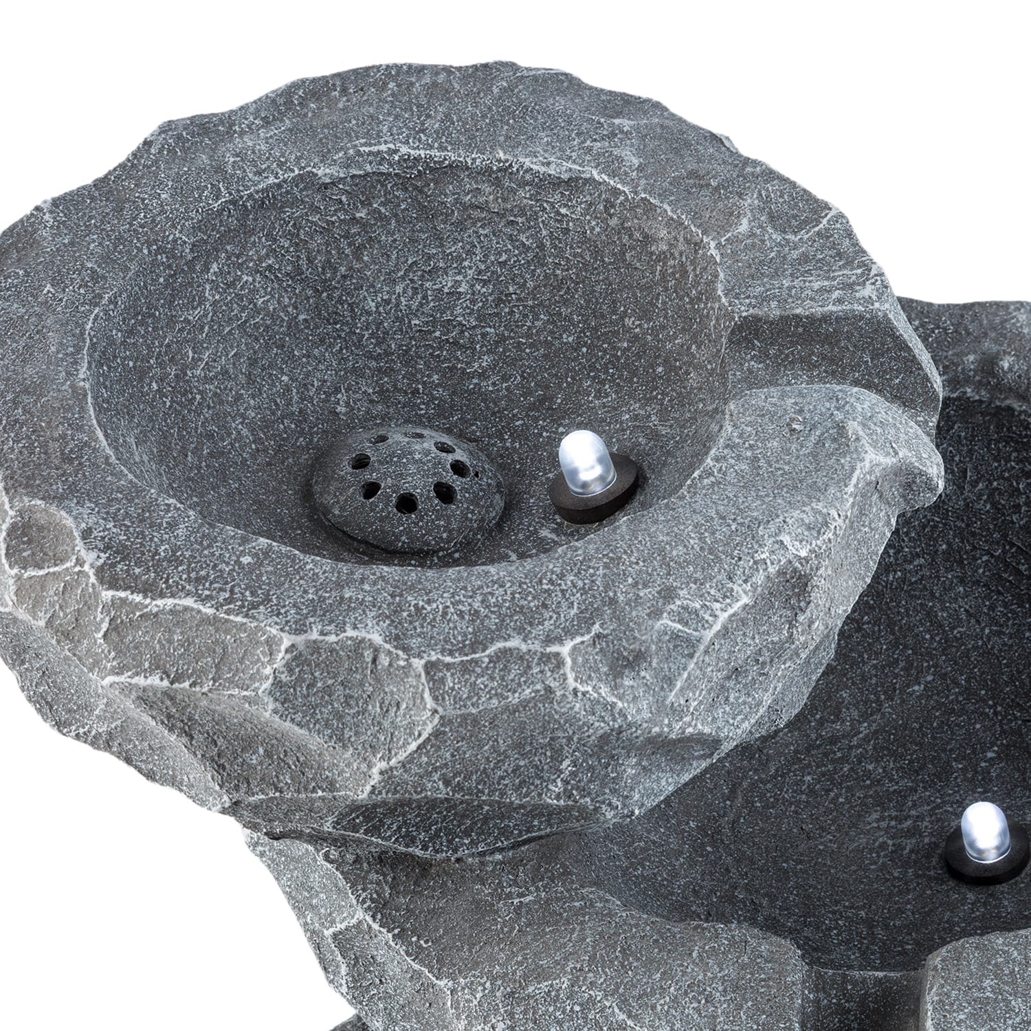 Blumfeldt Murach, solárna kaskádová fontána, akumulátorová prevádzka, 2 W, solárny panel, 3x LED – Obrázok 4