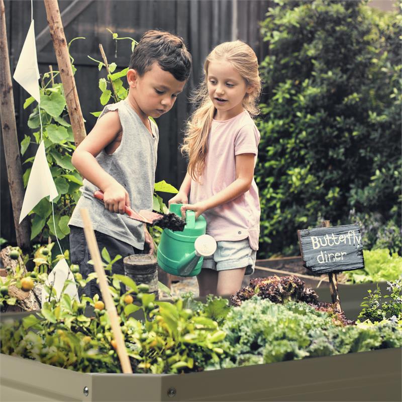 Blumfeldt High Grow Straight, vyvýšený záhon, 180 x 60 x 90 cm, 970 l, oceľ, pozinkovaný, béžový