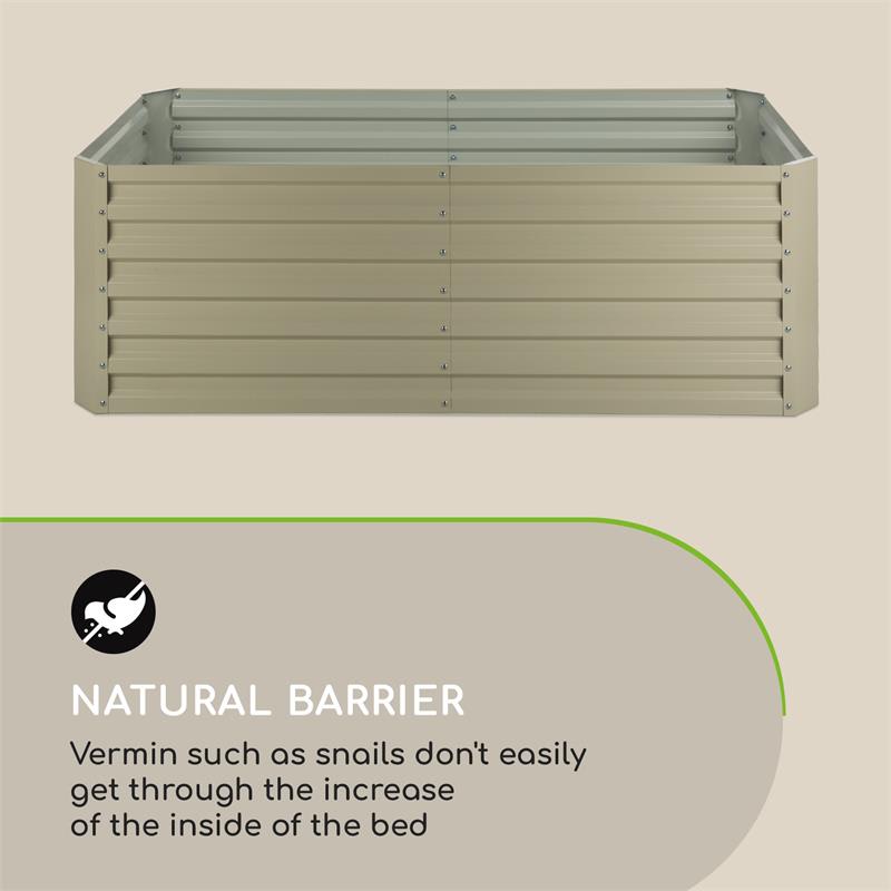 Blumfeldt High Grow Straight, vyvýšený záhon, 180 x 60 x 90 cm, 970 l, oceľ, pozinkovaný, béžový – Obrázok 4