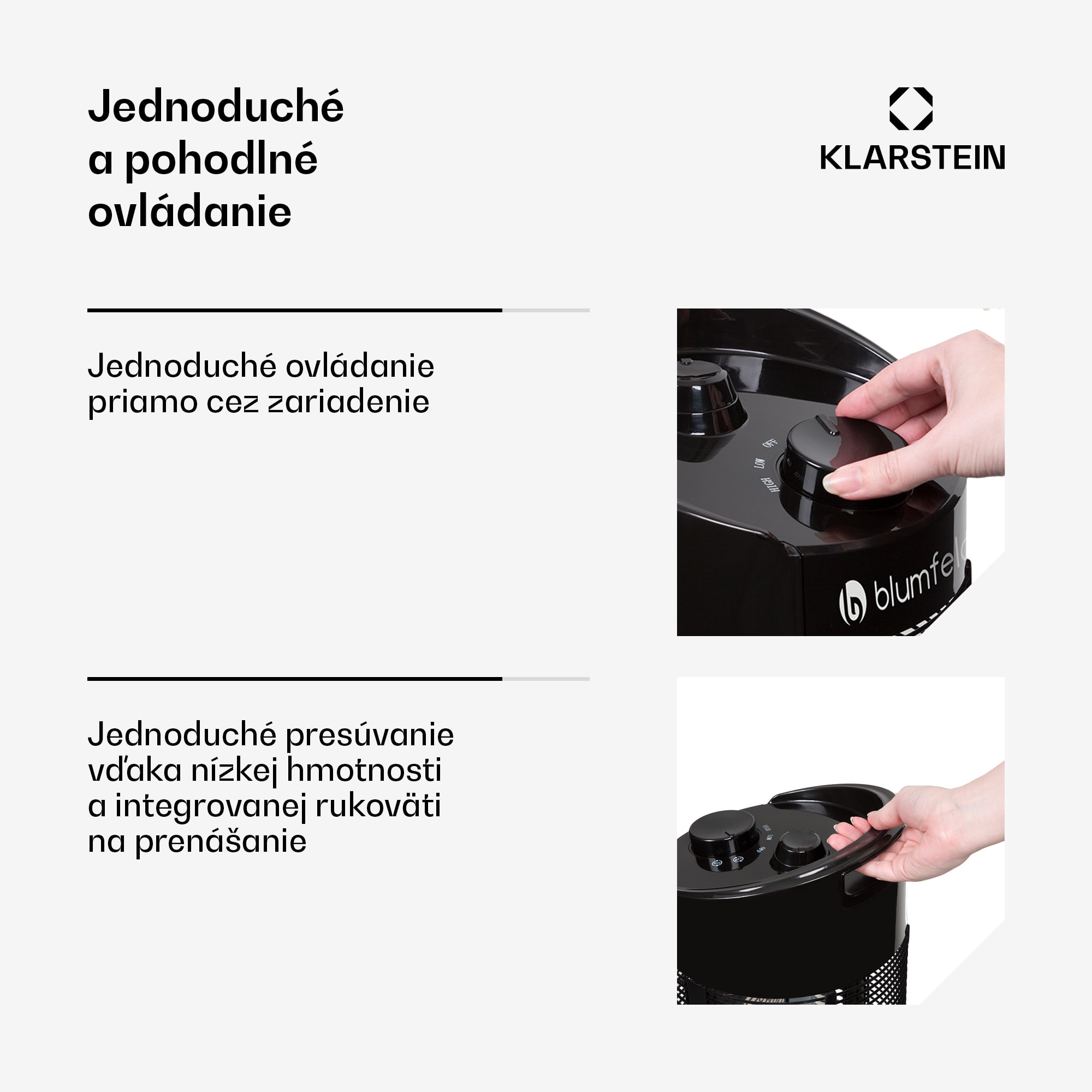 Blumfeldt Heat Guru 360, stojanový ohrievač, 1200/600 W, 2 stupne ohrevu, IPX4, čierny – Obrázok 3