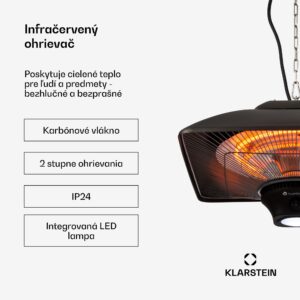 Blumfeldt Heat Square, infračervený ohrievač, 1000 / 2000 W, uhlíkové výhrevné teleso, IP34, LED