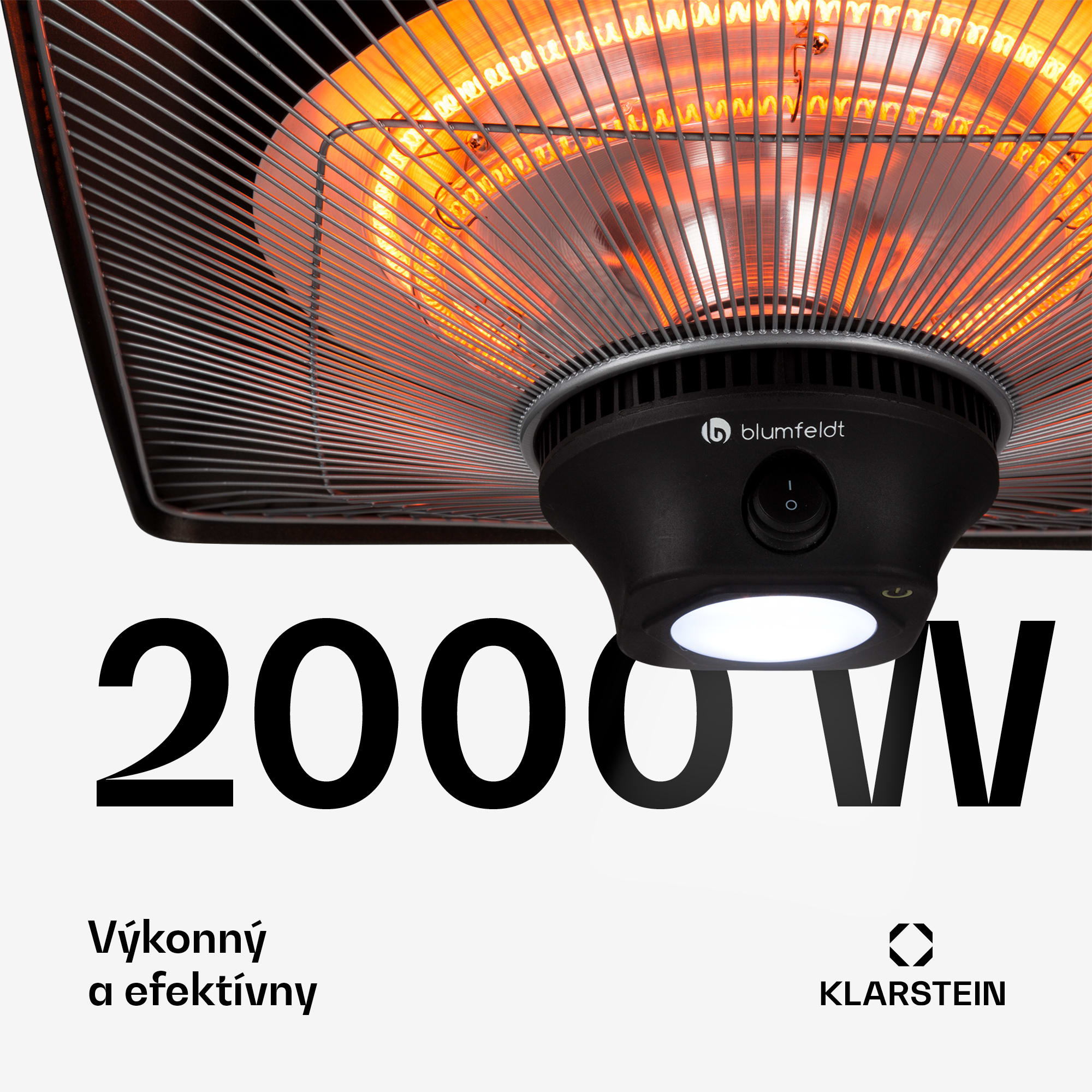 Blumfeldt Heat Square, infračervený ohrievač, 1000 / 2000 W, uhlíkové výhrevné teleso, IP34, LED – Obrázok 4