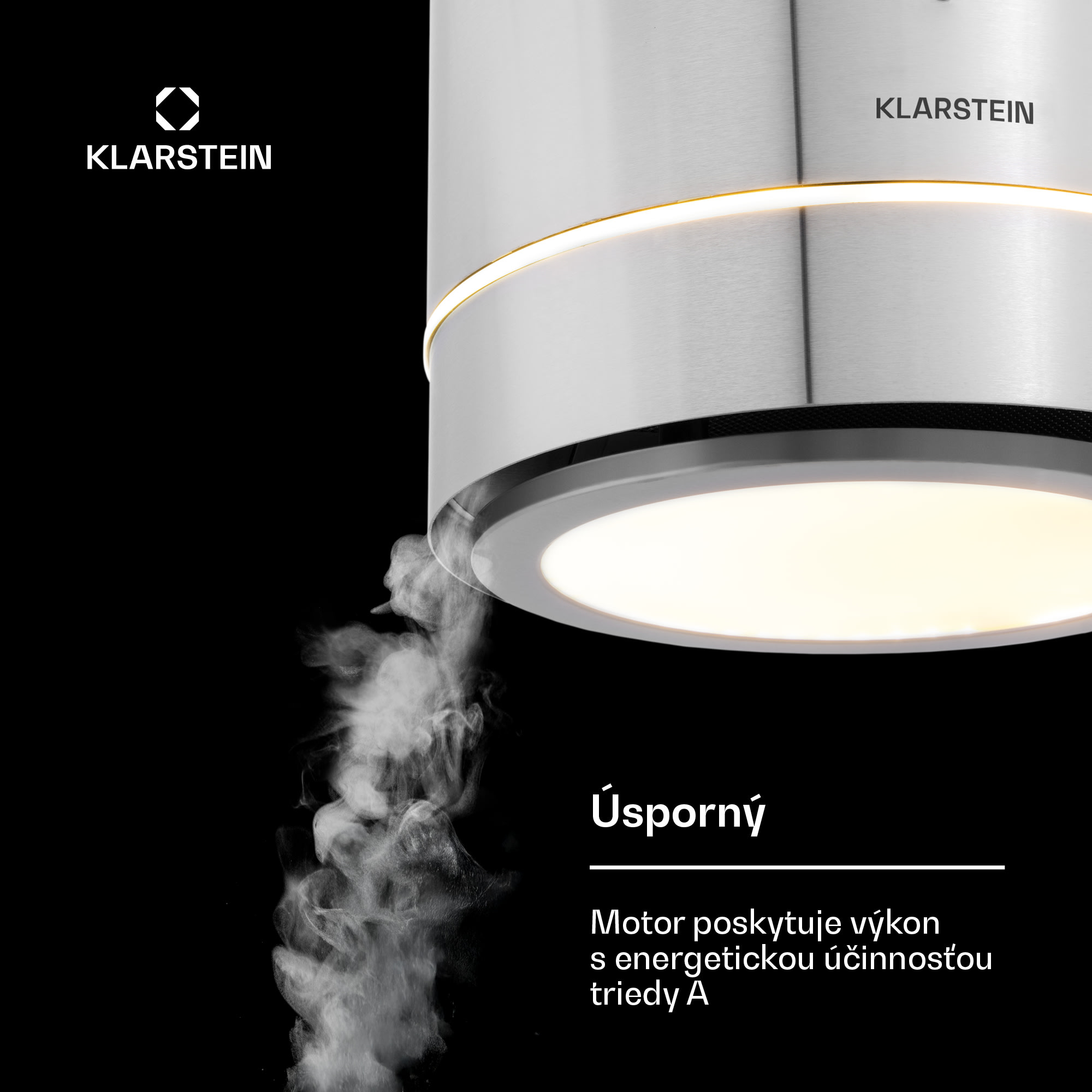 Klarstein Tron Ambience, digestor, 38 cm, ostrovčekový, 540 m³/h, LED, nehrdzavejúca oceľ – Obrázok 3