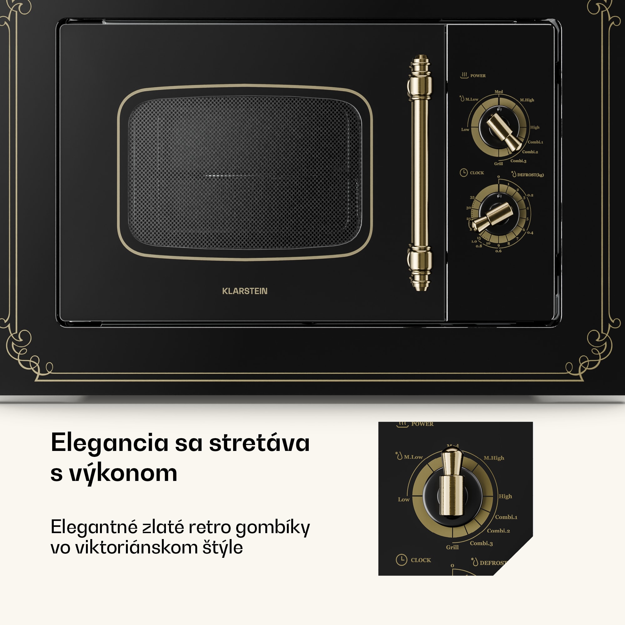 Klarstein Victoria 20, vstavaná mikrovlnná rúra, 20 l, 800 W, gril: 1000 W, čierna – Obrázok 2