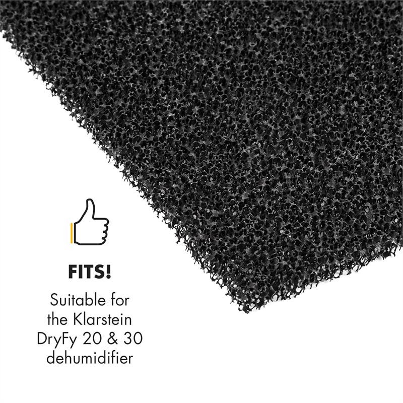 Klarstein Filter s aktívnym uhlím do odvlhčovača vzduchu DryFy 20 & 30, 20 x 23,1 cm, náhradný filter – Obrázok 2