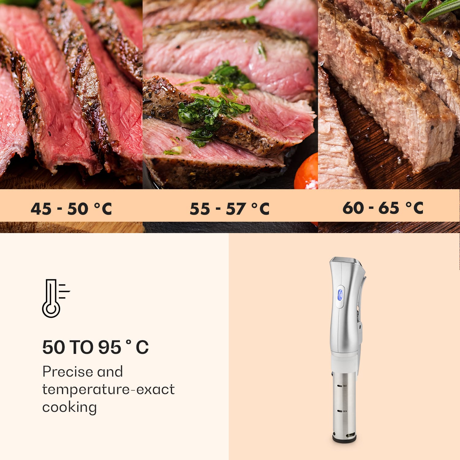 Klarstein Quickstick, Sous Vide varič, 20 l, termostat, cirkulačné čerpadlo, nehrdzavejúca oceľ – Obrázok 2
